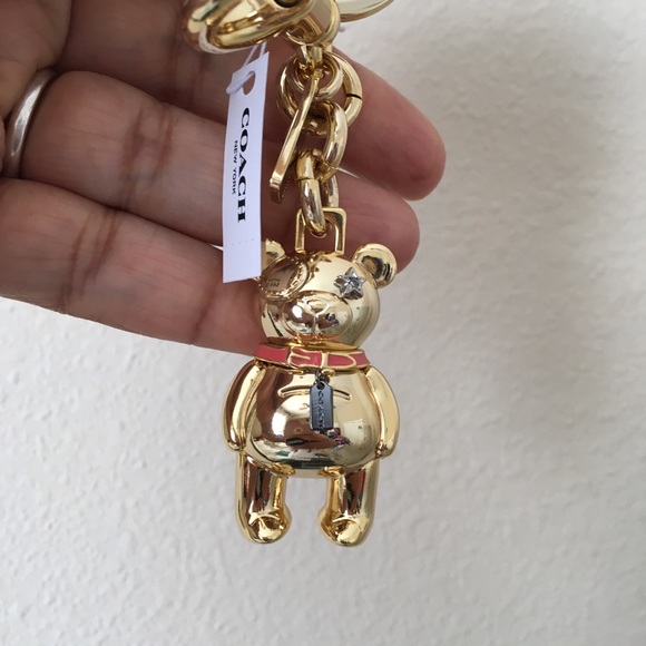 COACH Gold 3D Bear Bag Charm - Picture 8 of 8